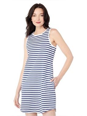 Tommy Bahama IslandZone SPF Navy and White Striped Mini Dress
